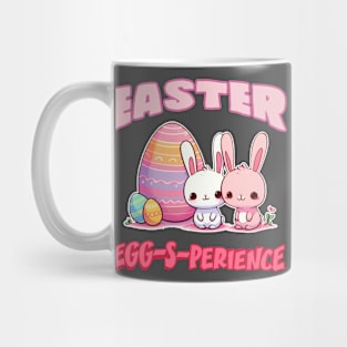 Easter Egg-s-perience: Whimsical Bunnies in Pink and White Mug